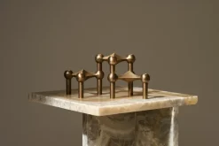 Discount STOFF Nagel candle sticks 3-pack, Bronzed brass Brown
