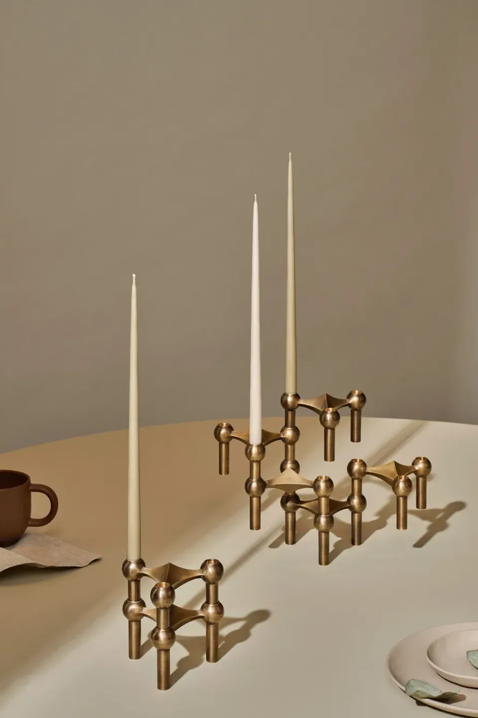 Discount STOFF Nagel candle sticks 3-pack, Bronzed brass Brown