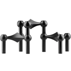 Candle Holders^STOFF Nagel candle sticks 3-pack, Black
