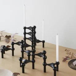Candle Holders^STOFF Nagel candle sticks 3-pack, Black