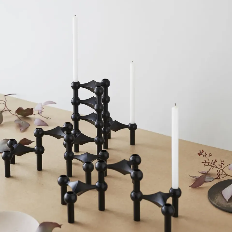 Candle Holders^STOFF Nagel candle sticks 3-pack, Black