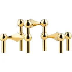 STOFF Nagel candle sticks 3-pack, brass Gold-coloured