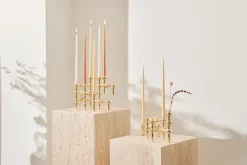 STOFF Nagel candle sticks 3-pack, brass Gold-coloured
