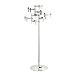 Best STOFF Nagel floor candle sticks 70 cm, Chrome Silver-coloured