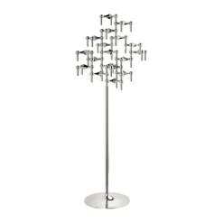 Best STOFF Nagel floor candle sticks 70 cm, Chrome Silver-coloured