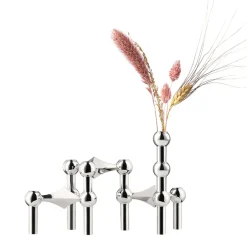 Online STOFF Nagel vase, Chrome Silver-coloured