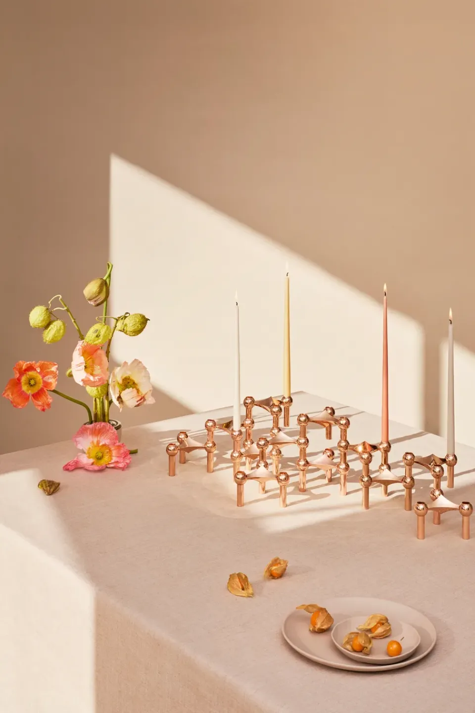 STOFF tapered candle by ester & erik 6-pack, dusty rose Pink