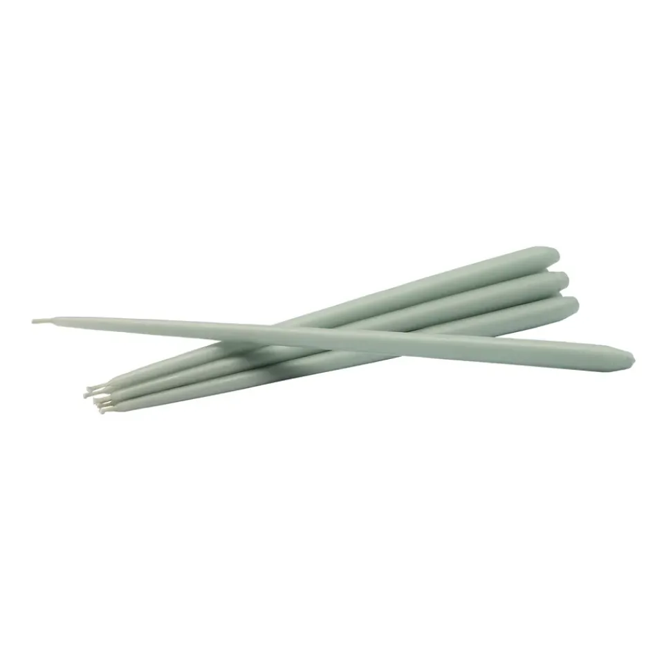 Candles^STOFF tapered candle by ester & erik 6-pack, Dusty mint TurquoiseGreen