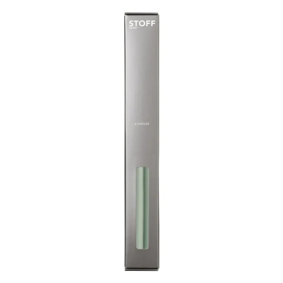 Candles^STOFF tapered candle by ester & erik 6-pack, Dusty mint TurquoiseGreen