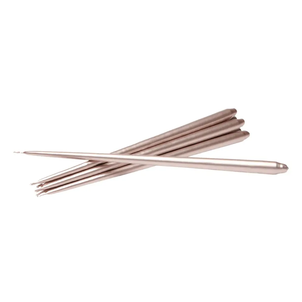 Clearance STOFF tapered candle by ester & erik 6-pack, Champagne BeigeGold-coloured