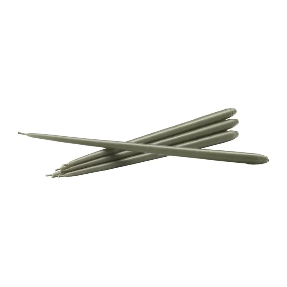 STOFF tapered candle by ester & erik 6-pack, Dusty Green