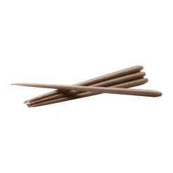 Candles^STOFF tapered candle by ester & erik 6-pack, Soft Brown