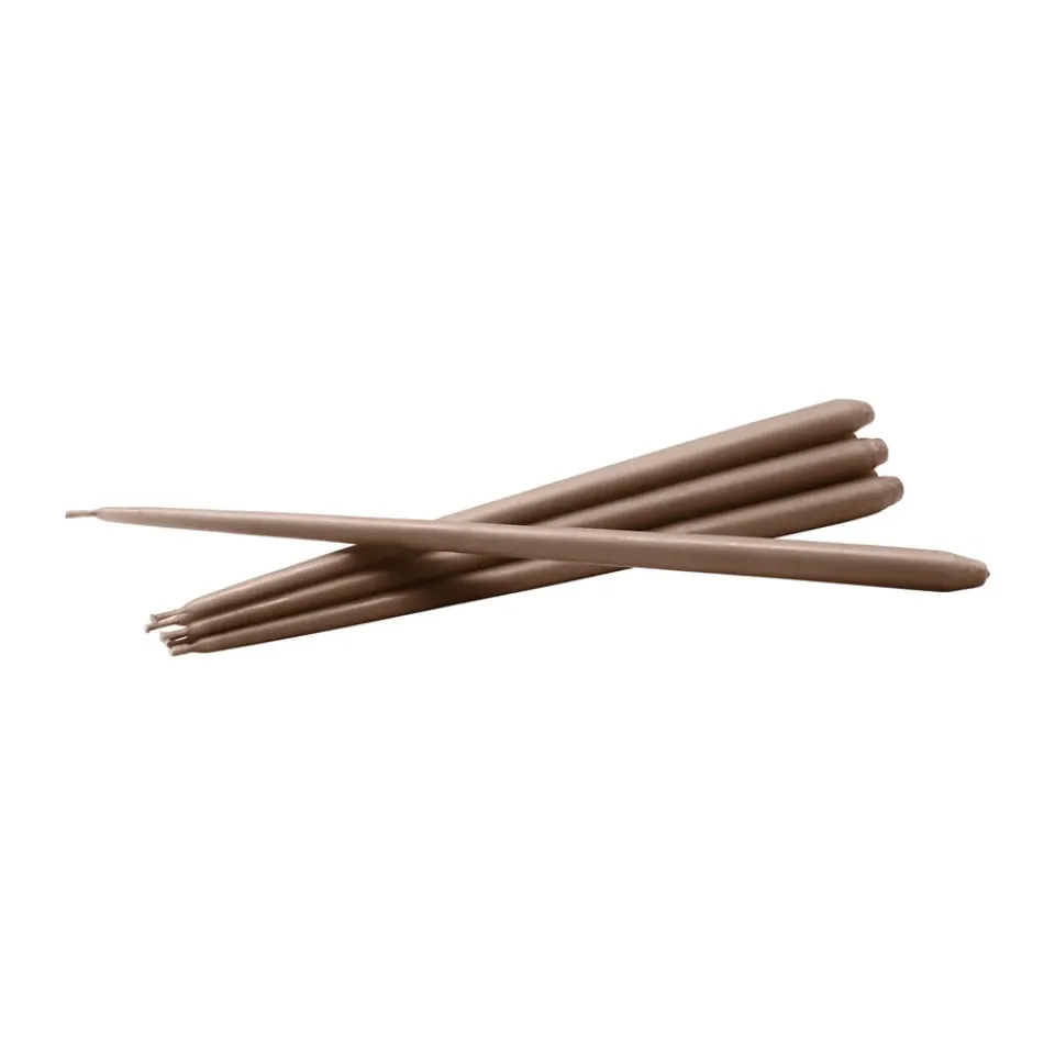 Candles^STOFF tapered candle by ester & erik 6-pack, Soft Brown