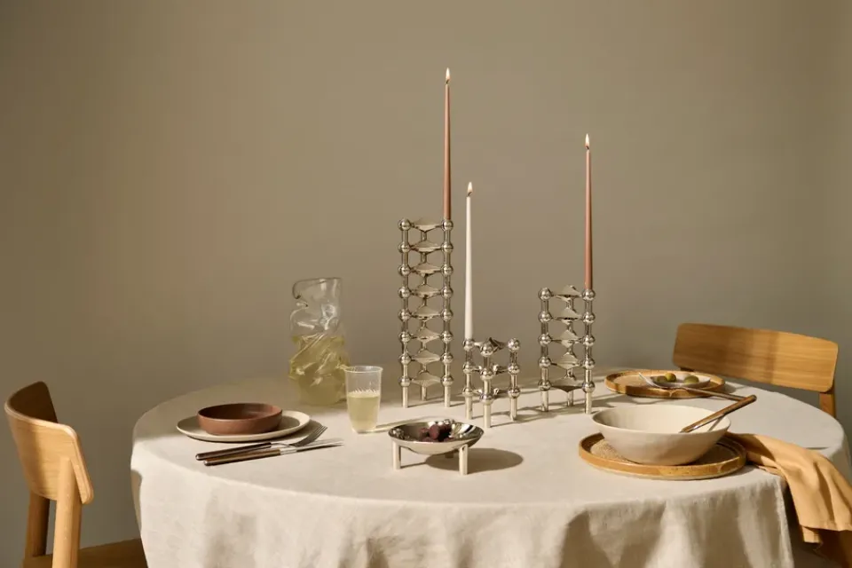 Candles^STOFF tapered candle by ester & erik 6-pack, Soft Brown