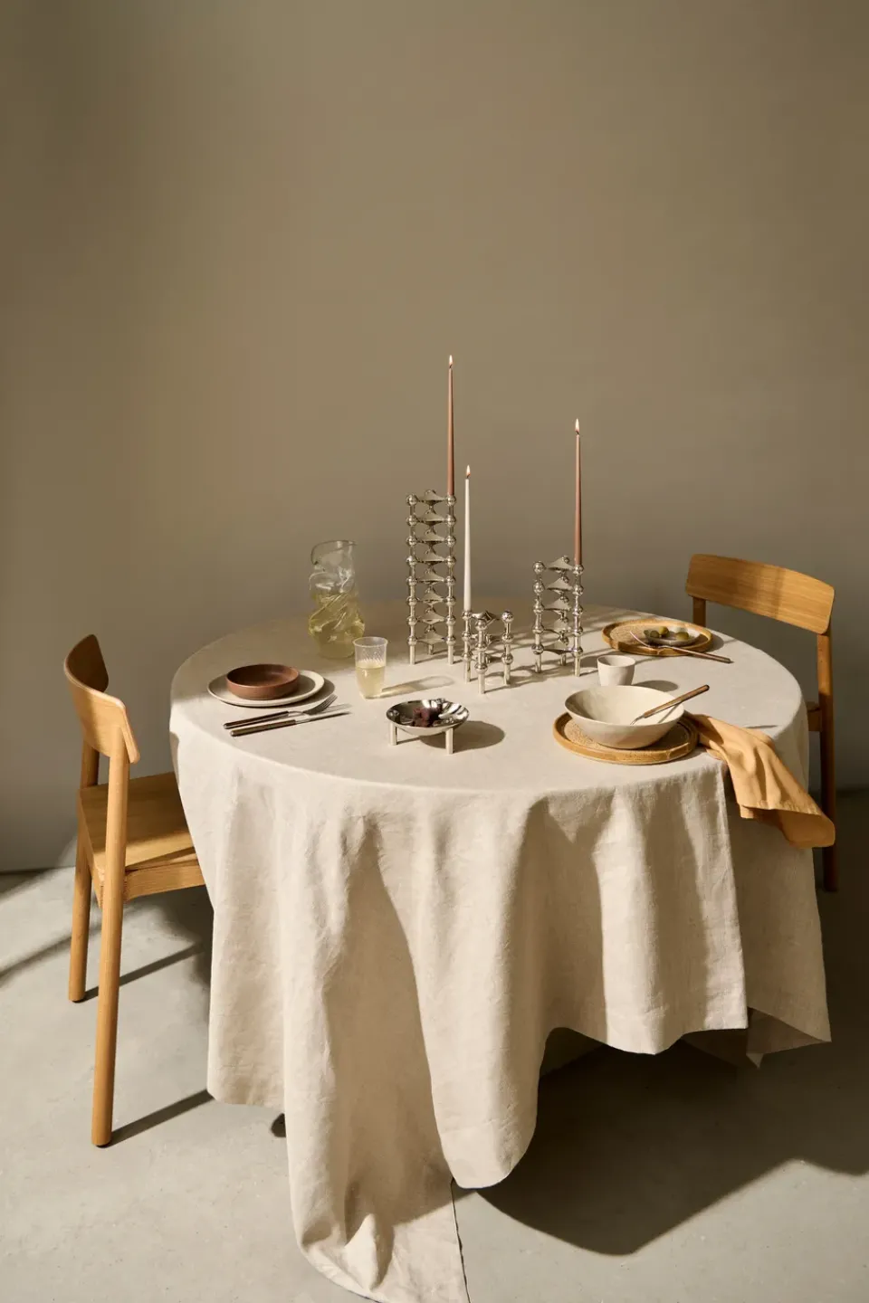 Candles^STOFF tapered candle by ester & erik 6-pack, Soft Brown