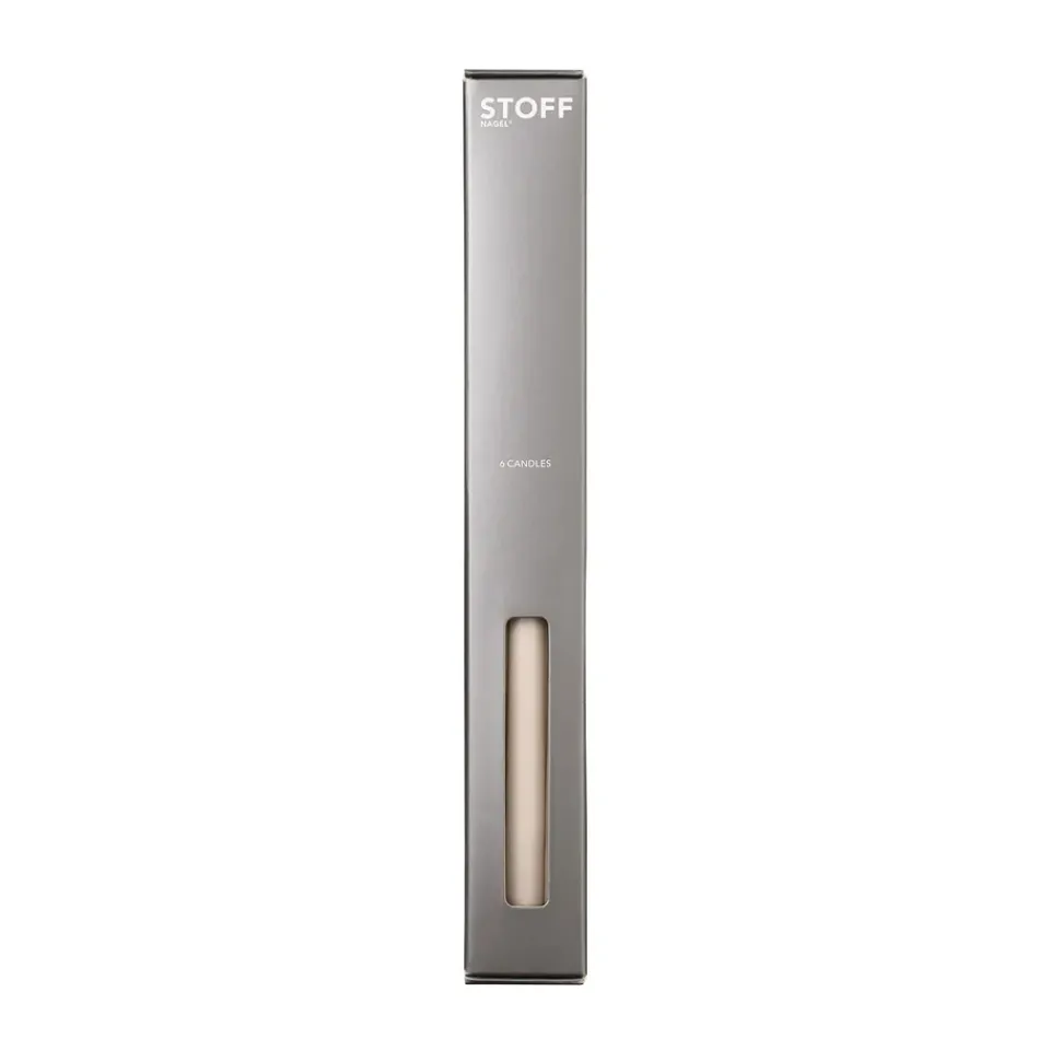 Candles^STOFF tapered candle by ester & erik 6-pack, sand Beige