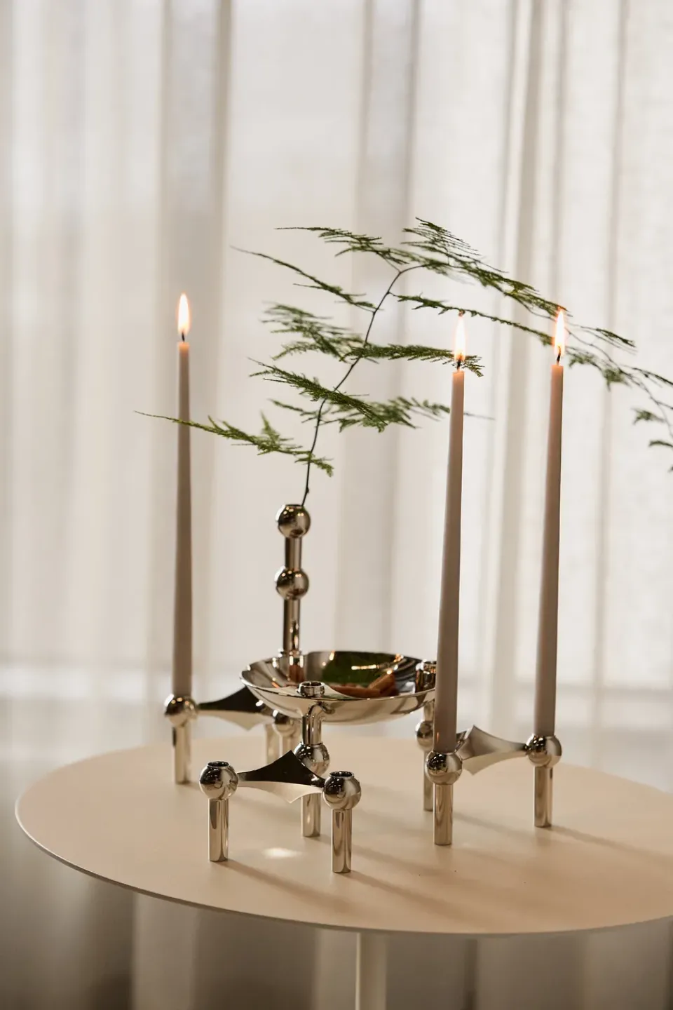 Candles^STOFF tapered candle by ester & erik 6-pack, sand Beige