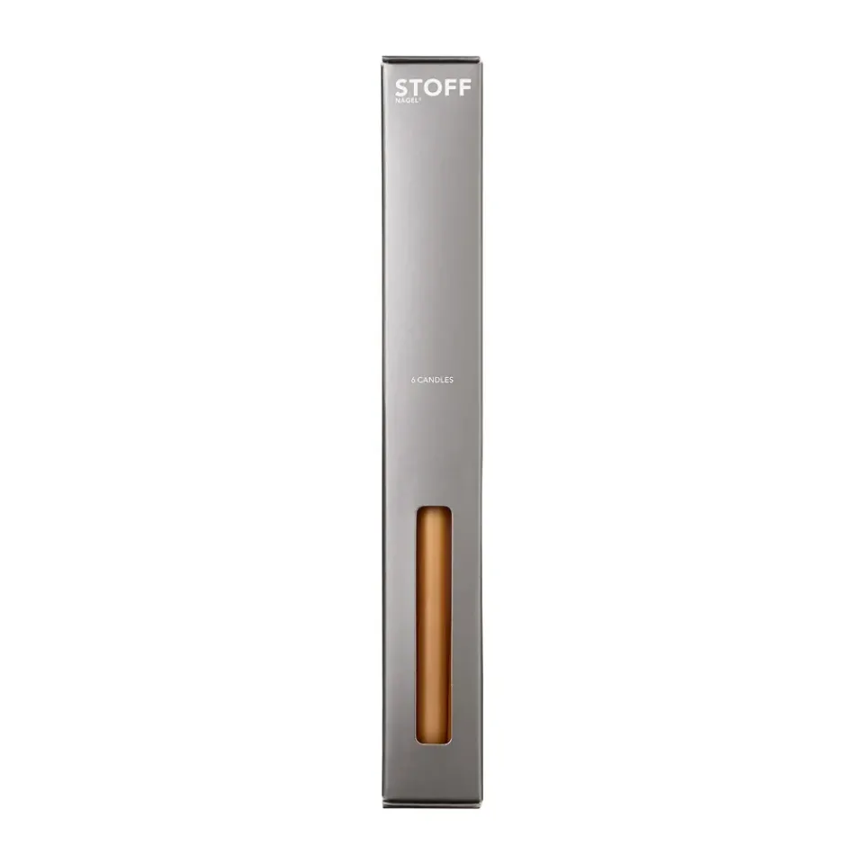 Candles^STOFF tapered candle by ester & erik 6-pack, amber Orange
