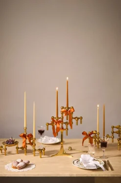 Candles^STOFF tapered candle by ester & erik 6-pack, amber Orange
