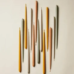Candles^STOFF tapered candle by ester & erik 6-pack, amber Orange