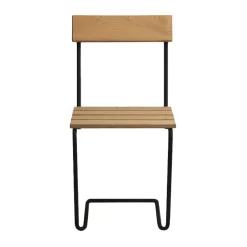 Balcony Furniture^Grythyttan Stålmöbler Stol 1 chair, Oiled oak-black BeigeBlack