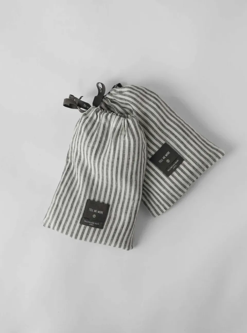 Pillow Cases^Tell Me More Stonewashed linen pillowcase 50x60 cm 2-pack, Grey-white GreyWhite