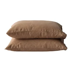 Discount Tell Me More Stonewashed linen pillowcase 50x60 cm 2-pack, Hazelnut Brown