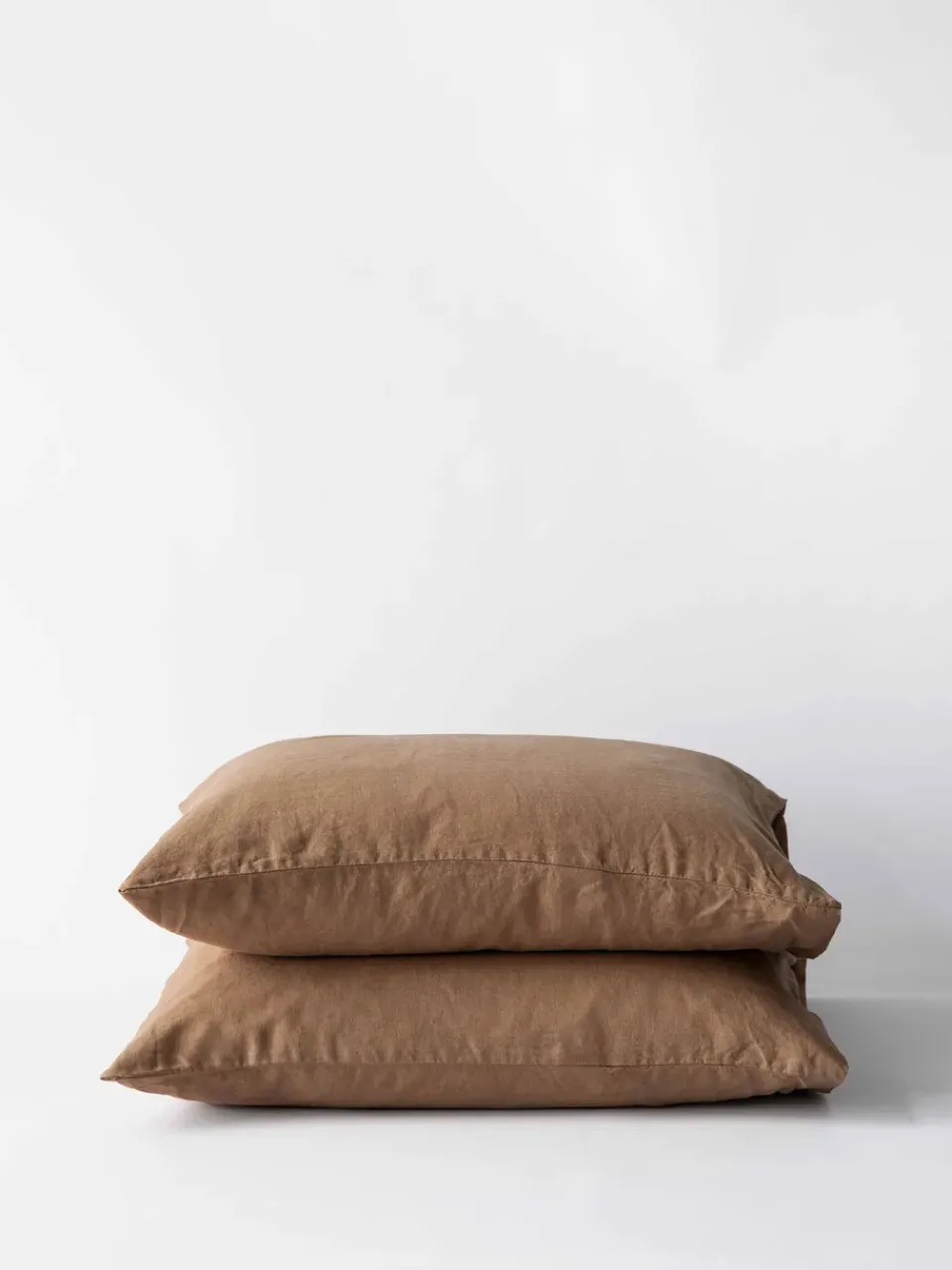 Discount Tell Me More Stonewashed linen pillowcase 50x60 cm 2-pack, Hazelnut Brown