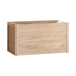 Hot MOEBE Storage box oak 33x60 cm, Wood. white BrownWhite