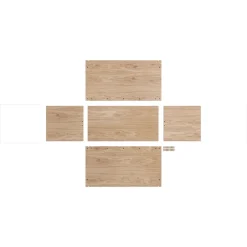 Hot MOEBE Storage box oak 33x60 cm, Wood. white BrownWhite