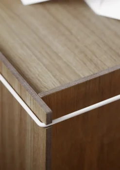 Hot MOEBE Storage box oak 33x60 cm, Wood. white BrownWhite