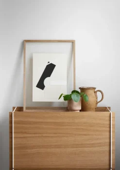 Hot MOEBE Storage box oak 33x60 cm, Wood. white BrownWhite