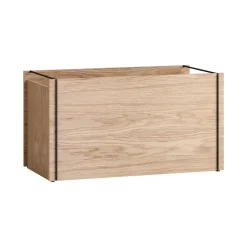 Boxes & Jars^MOEBE Storage box oak 33x60 cm, Wood. black BrownBlack