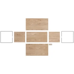 Boxes & Jars^MOEBE Storage box oak 33x60 cm, Wood. black BrownBlack