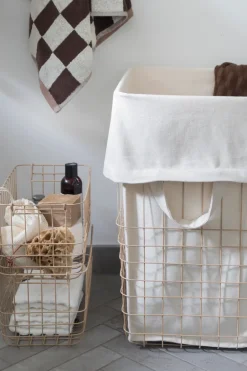Outlet Mette Ditmer Store-it storage basket with cotton bag large, Sand Beige