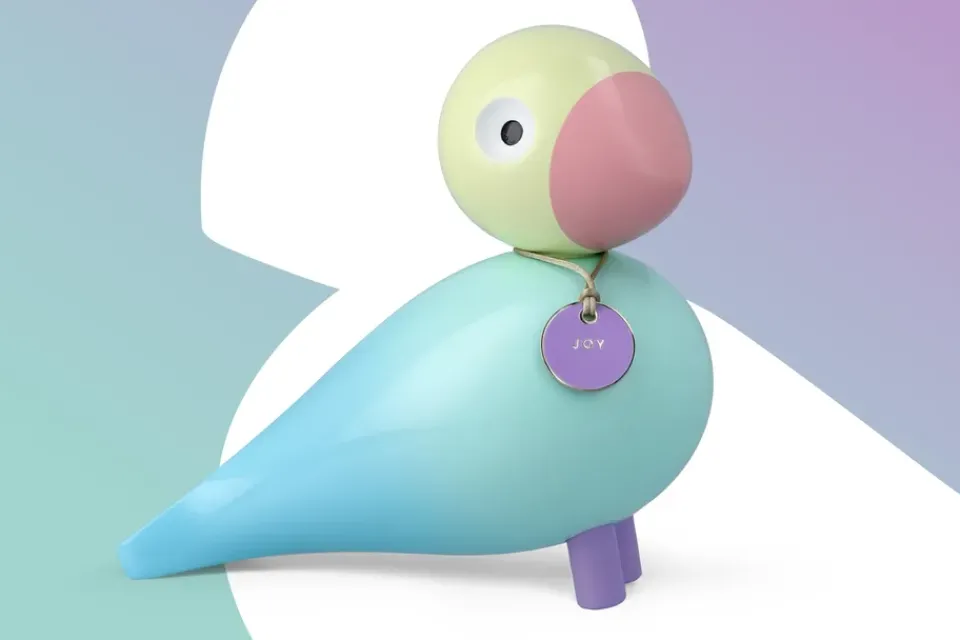 Wooden Figures^Kay Bojesen Denmark Story bird, Joy Blue