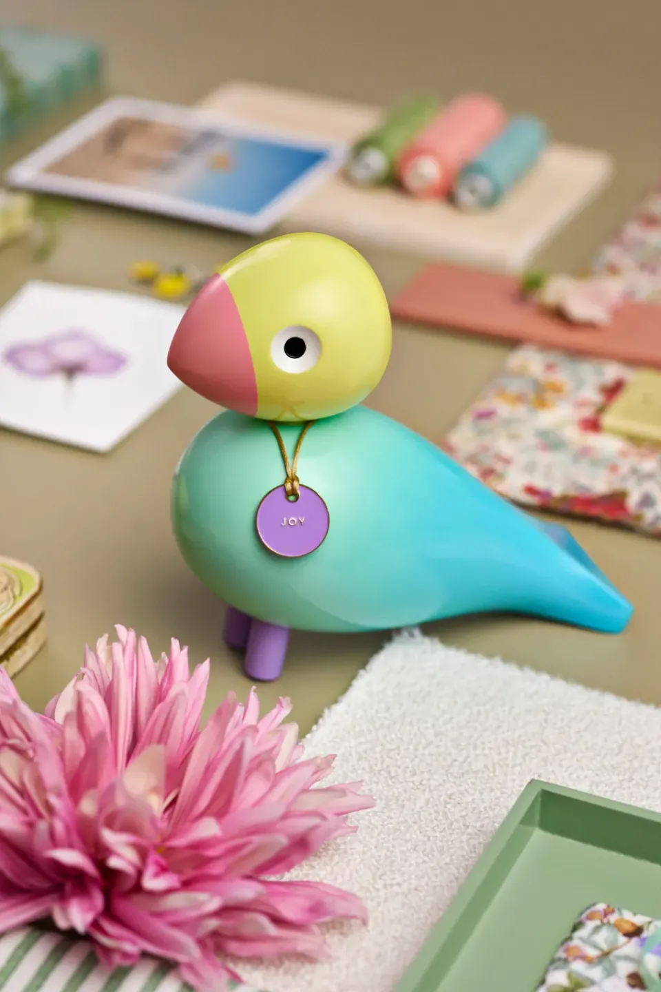 Wooden Figures^Kay Bojesen Denmark Story bird, Joy Blue