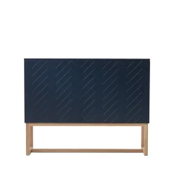 Hot A2 Story Side table, Midnight , white oiled oak stand Blue