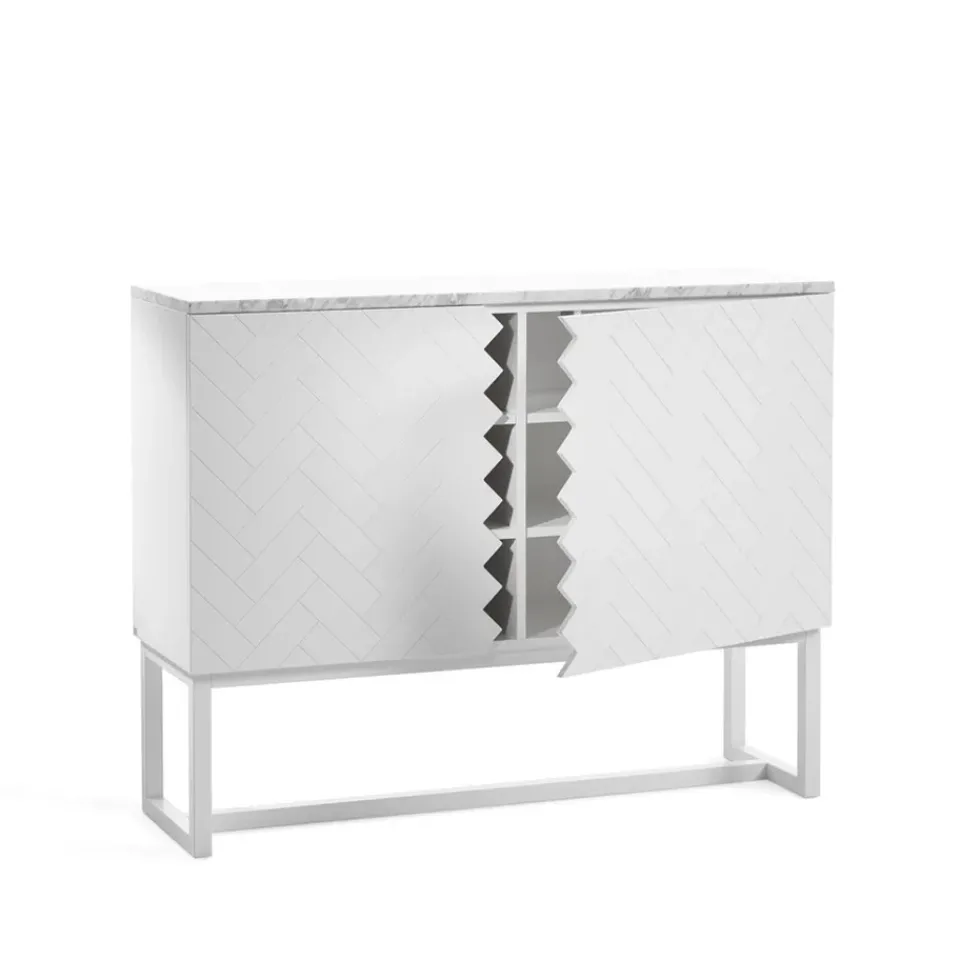 Outlet A2 Story Side table, , marble top, stand White