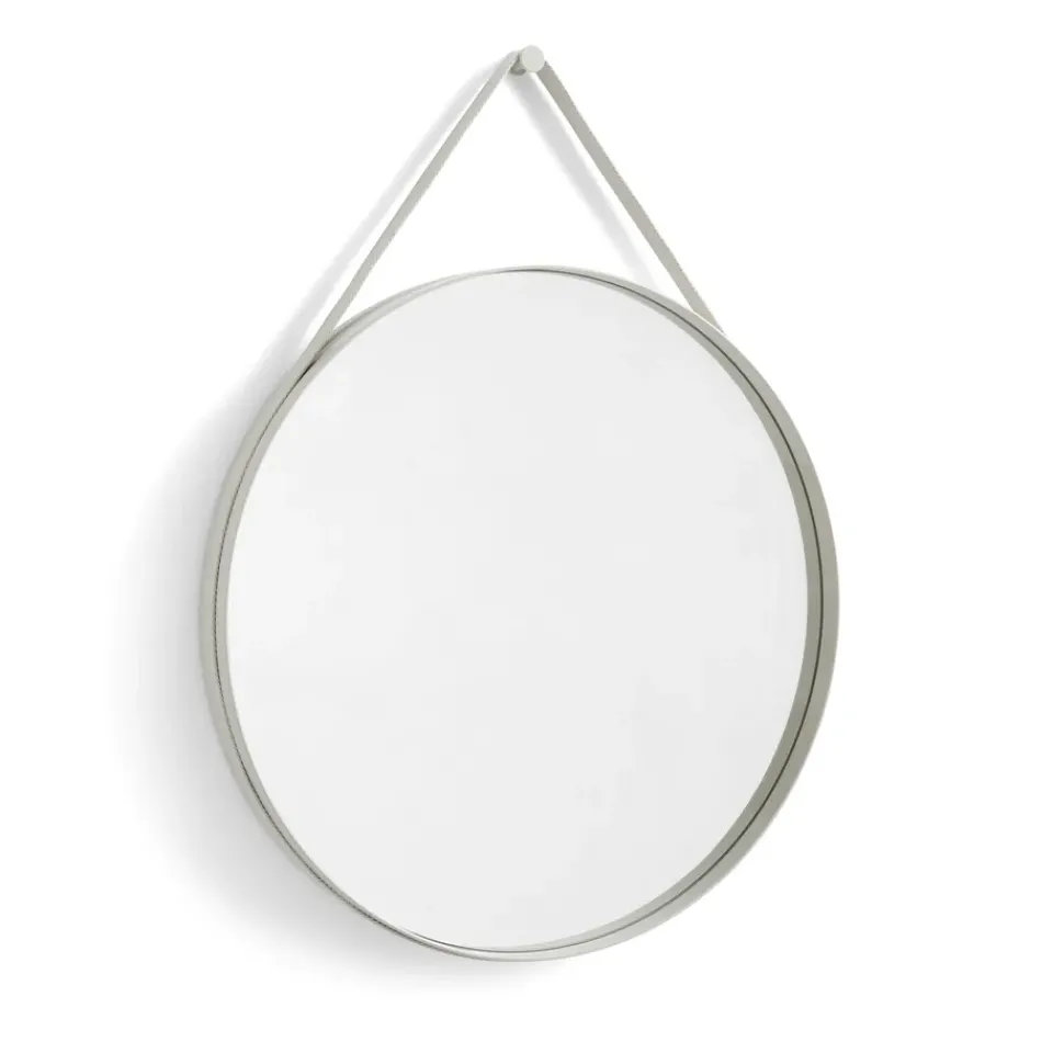 Online HAY Strap Mirror Ø70 cm, Light Grey