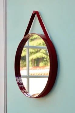 Round Mirrors|Wall Mirrors^HAY Strap Mirror Ø70 cm, Red