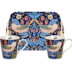 Discount Pimpernel Strawberry Thief mug and tray set, Blue