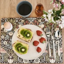 Hot Pimpernel Strawberry Thief Placemats 30x40 cm 4 pack, Brown