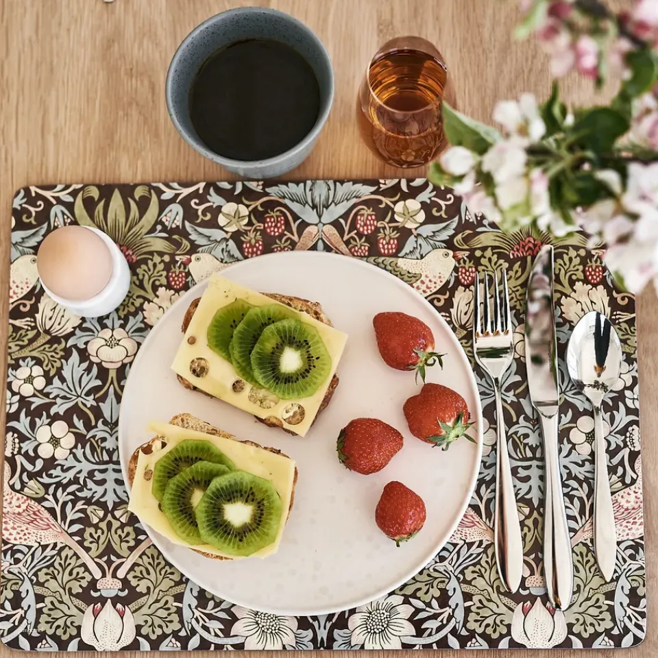 Hot Pimpernel Strawberry Thief Placemats 30x40 cm 4 pack, Brown