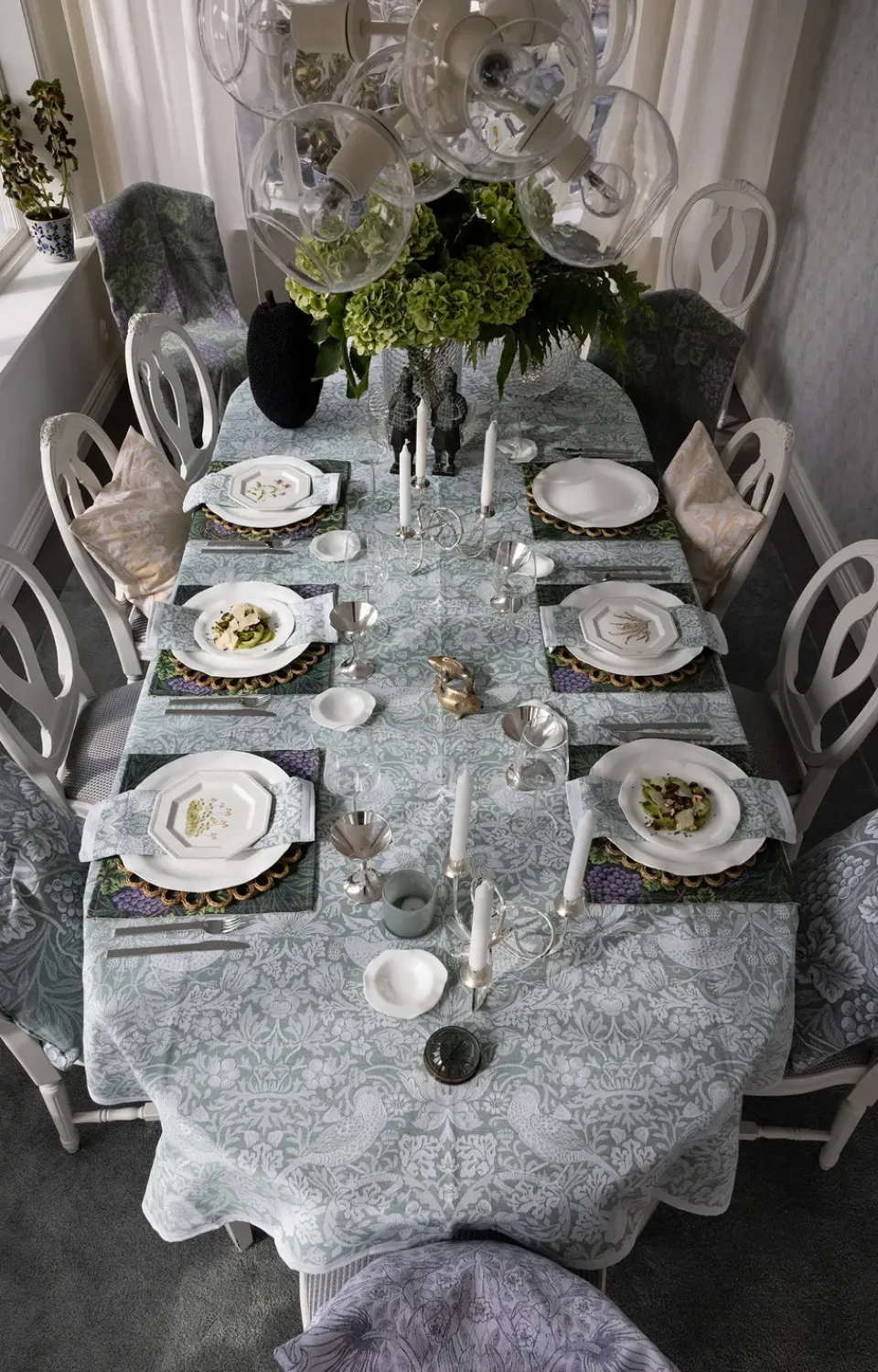 Table Runners^Ekelund Linneväveri Strawberry Thief table runner 50x150 cm, Green