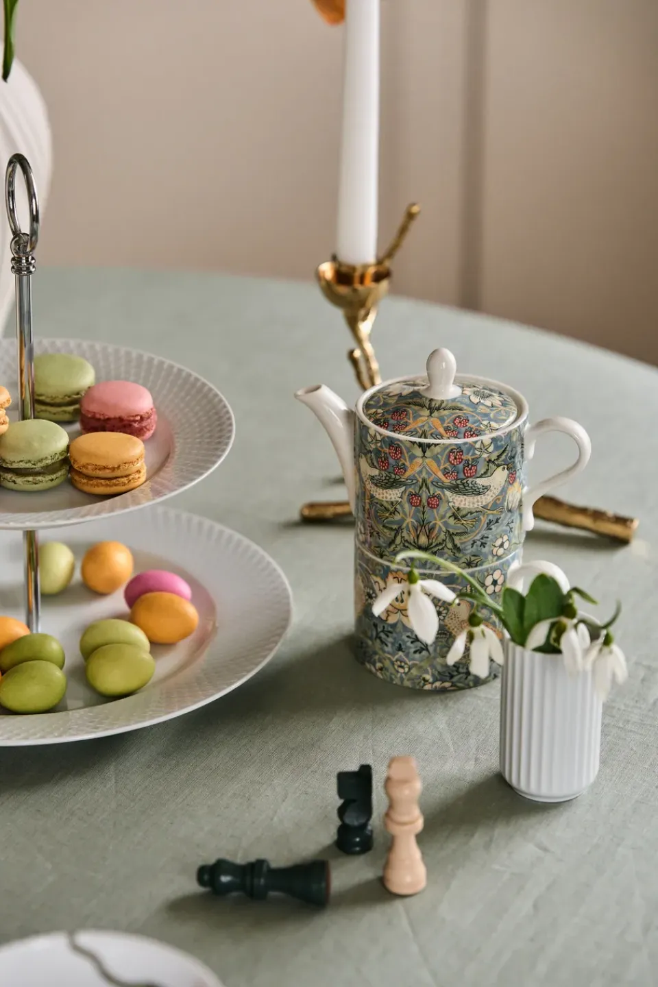 Teapots^Spode Strawberry Thief teapot and teacup, Grey Multi