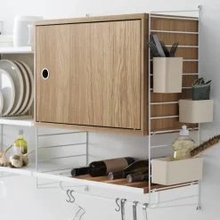 String Shelves|Display & Glass Cabinets^String cabinet with door, Oak, 58x30 cm Beige