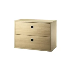 Hot String cabinet with drawers, Oak, 58x30 cm Beige