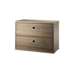 Dressers & Drawer Units|Dressers & Drawer Units^String cabinet with drawers, Walnut, 58x30 cm Brown