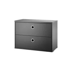Sale String cabinet with drawers, Ash stain, 58x30 cm Black